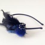 Blue Feather Haedband