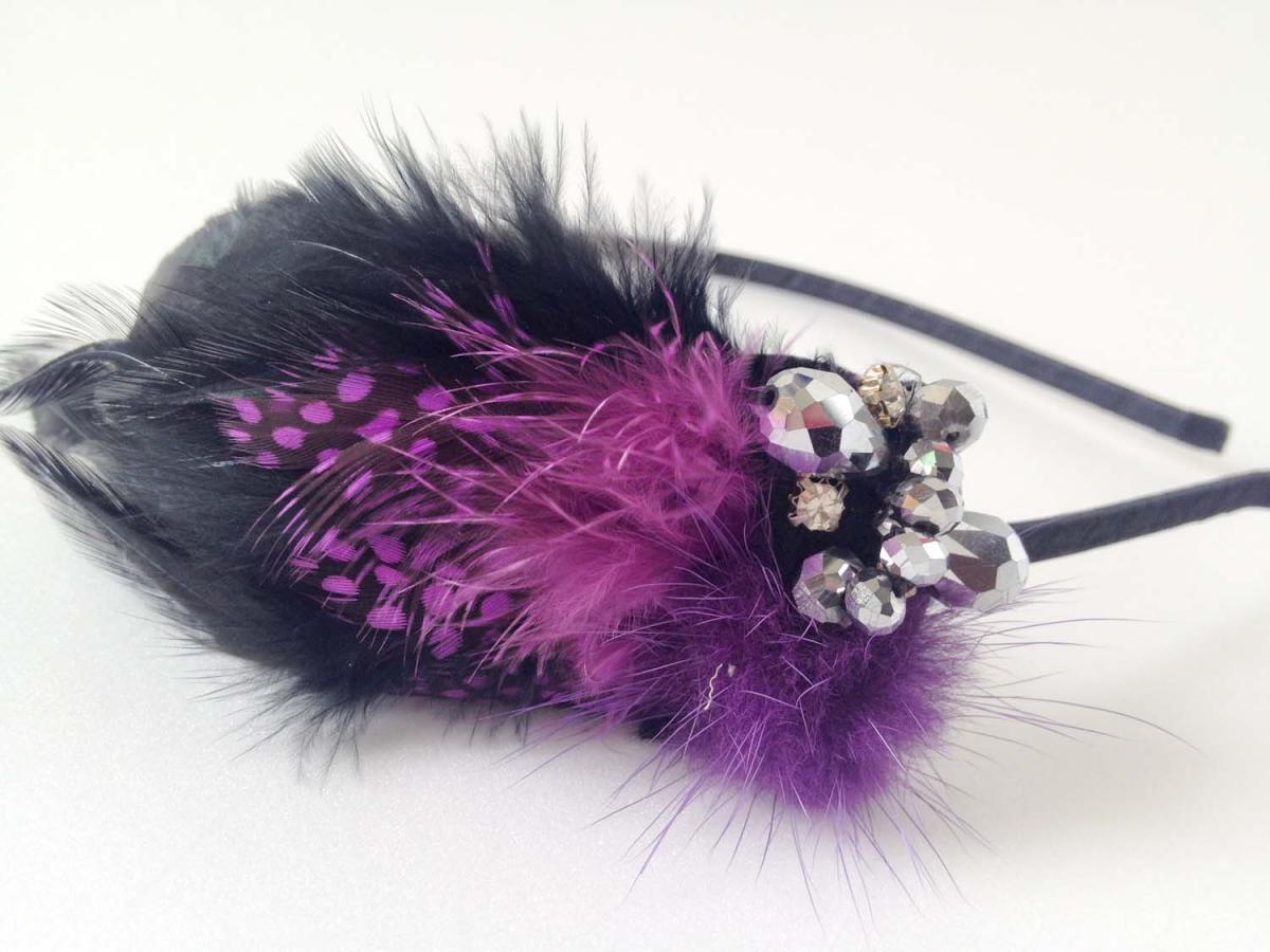 Purple Feather Haedband
