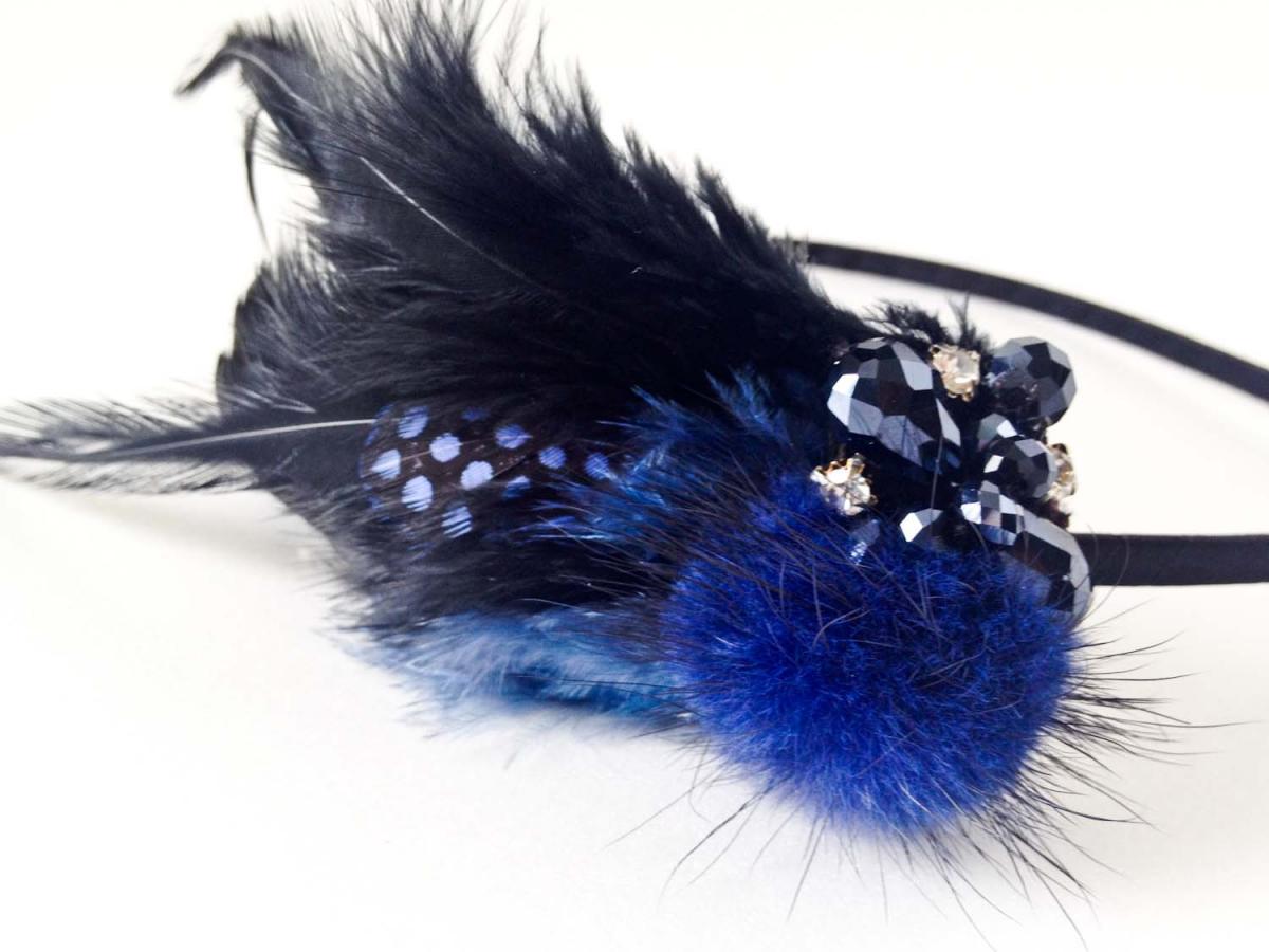 Blue Feather Haedband